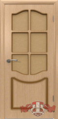 Шпонированная межкомнатная дверь Классика остекленная