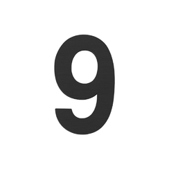 Цифра Fuaro (Фуаро) 9" самоклеящаяся SS304 (50х30) BL черный"