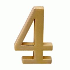 Цифра дверная Аллюр "4" на клеевой основе  золото