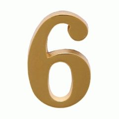 Цифра дверная Аллюр "6" на клеевой основе золото