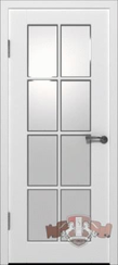 Дверь межкомнатная Порта" белая эмаль со стеклом"